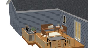 Eby's Drafting and Design deck design with outdoor kitchen